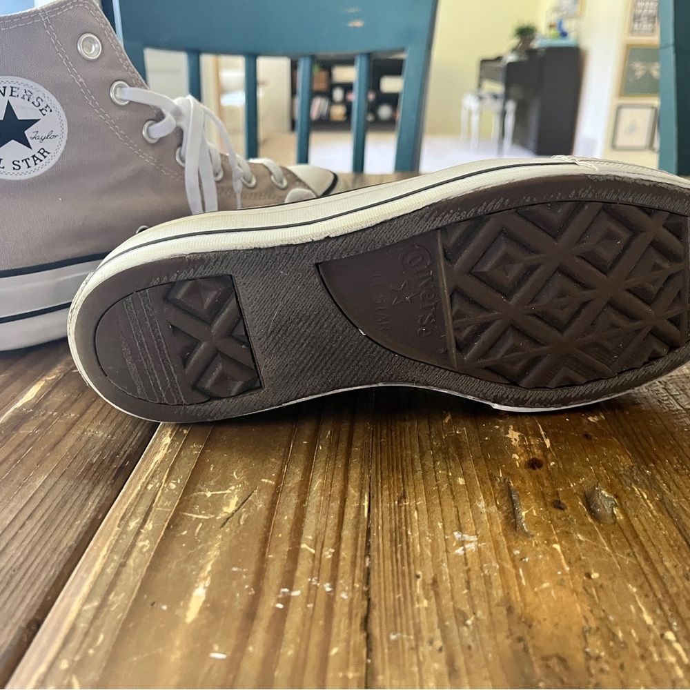 Converse Women's High-Top Platform Sneakers - Tan - Picture 6 of 7